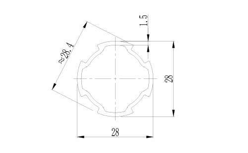 基礎鋁管-1.5尺寸圖