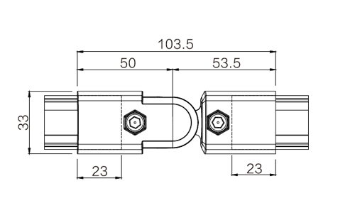 180°兩端外接旋轉(zhuǎn)接頭尺寸圖